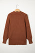 Modern Ribbed Knit Stand Neck Long Sleeve Sweater