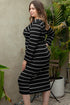 Striped Print Loose Fit Long Shift Dress