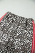 Denim Leopard Print Patchwork Elastic Waist Jeans