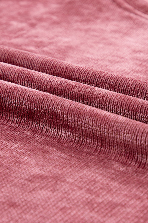 Mineral Wash Corduroy Short Sleeve Wide Leg Pant Set