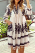 Abstract Print Fringe Tassel Bohemian Western Mini Dress