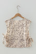 All Over Leopard Print Corduroy Knot Side Western Vest
