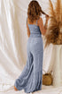 Floral Print Thin Strap Smocked Bodice Wide Leg Jumpsuit