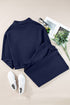 Cowl Neck Drawstring Pullover Wide Leg Athleisure Pant Set