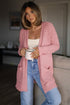 Open Front Soft Fuzzy Ribbed Sweater Cardigan