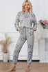 Star Print Long Sleeve Drawstring High Waist Pant Set