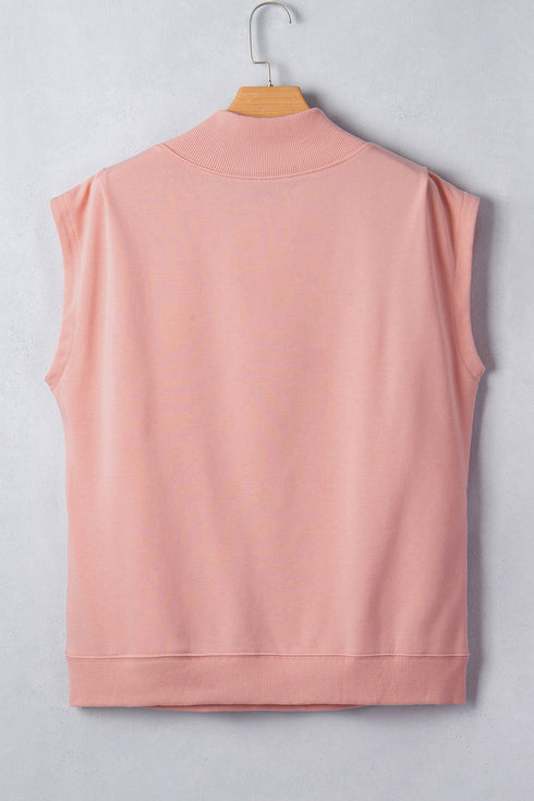 Pumpkin Print Graphic Mock Neck Statement Tee