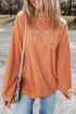 Polyester Ribbed Textured Embroidered Drinks Graphic Sweatshirt