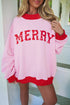 Polka Dot Letter Graphic Applique Tunic Sweatshirt