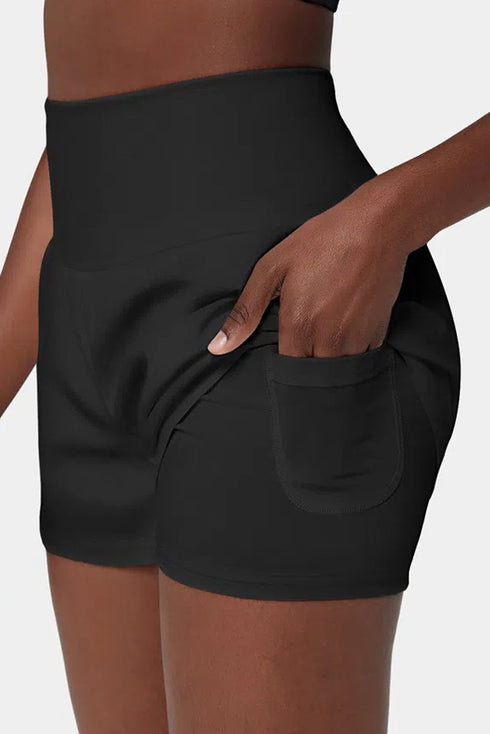 High Rise Wide Waistband Flowy Performance Shorts