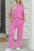 Checkered Print Half Sleeve Two Piece Loungewear Set