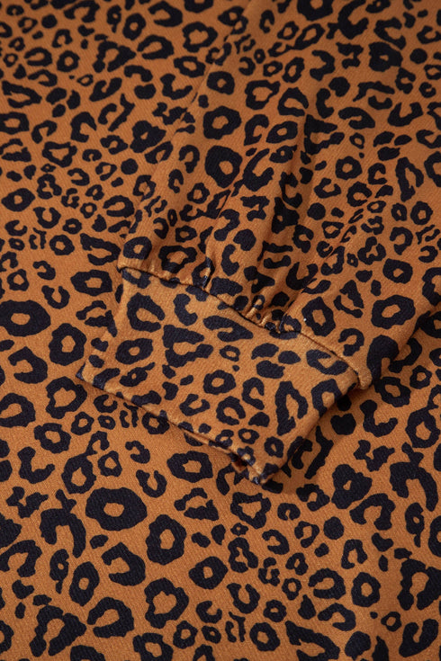 Leopard Print Long Sleeve Top Relaxed Pant Set