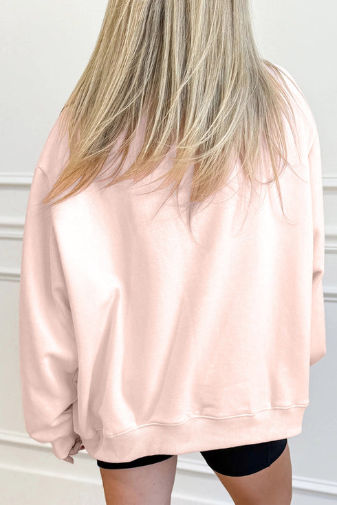 Camo Print Letter Graphic Mock Neck Sweatshirt