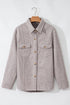 Casual Flap Pocket Turn Down Collar Buttoned Jacket
