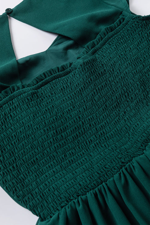 Sweetheart Flutter Sleeve Ruffle Hem Chiffon Midi Dress