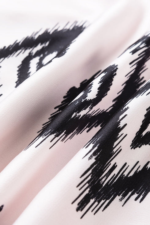 Abstract Geometric Pattern Sleeveless Flowy Maxi Dress