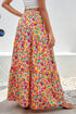 Bohemian Floral Print Tiered A Line Long Skirt