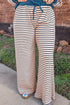Striped V Neck Long Sleeve Lounge Set