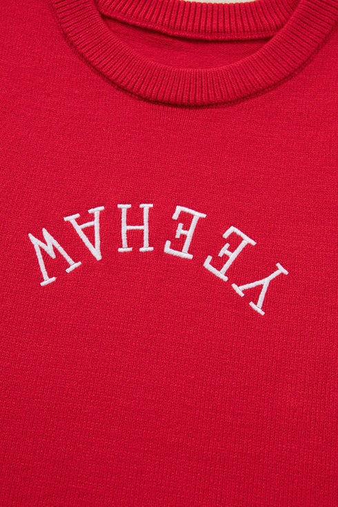 Yeehaw Graphic Sleeveless Crew Neck Knit Sweater