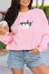Polyester Cotton Blend Embroidered Ghost Graphic Sweatshirt