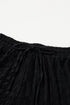 Solid Textured Frill Short Sleeve Drawstring Short Set