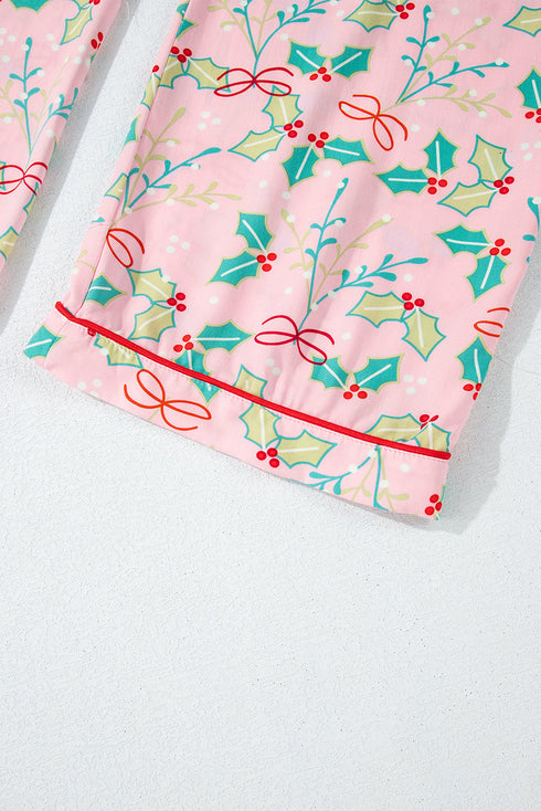 Floral Print Wide Leg Southern Belle Christmas Sleepwear