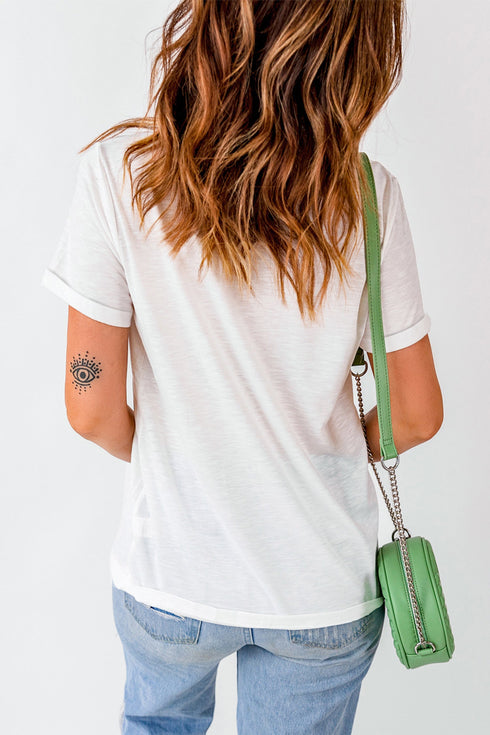 Western Mallard Stripes Printed Graphic Round Neck Tee