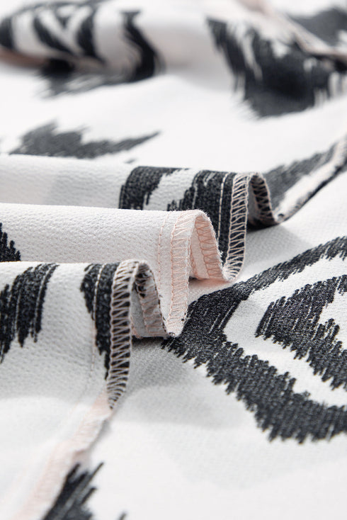 Bohemian Aztec Print H Line Halter Maxi Dress