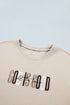 God Is Good Western Embroidered Letter Crewneck Pullover Sweatshirt