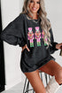 Corded Texture Toy Soldier Graphic Oversized Sweatshirt