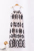 Abstract Geometric Pattern Sleeveless Flowy Maxi Dress