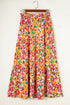 Bohemian Floral Print Tiered A Line Long Skirt