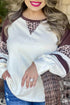 Leopard Print Round Neck Long Sleeve Top