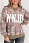 Polyester Elastane Camo Wwjd Graphic Slit Sweatshirt