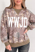 Polyester Elastane Camo Wwjd Graphic Slit Sweatshirt