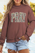 Pray Camo Graphic Mock Neck Faith Statement Sweatshirt