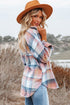 Casual Plaid Print Flap Pocket Button Down Shacket