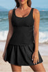 Empire Waist Ruched Side Tie Tankini Set