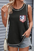 Contrast Stitch Sequin Star Stripe Pocket Tank Top