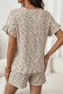 Textured Ruffle Sleeve Top And Drawstring Short Sets