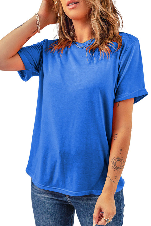 Soft Stretch Blend Crew Neck Short Sleeve Tee