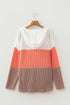 Ribbed Corded Hooded Casual Long Sleeve Pullover Top