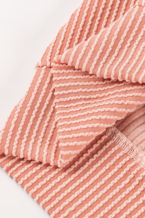 Corded Textured Long Sleeve Pullover And Pant Set