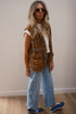 Sherpa Fleece Paisley Print Pocketed Western Vest