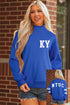 Kentucky Letter Print Mock Neck Graphic Sweatshirt