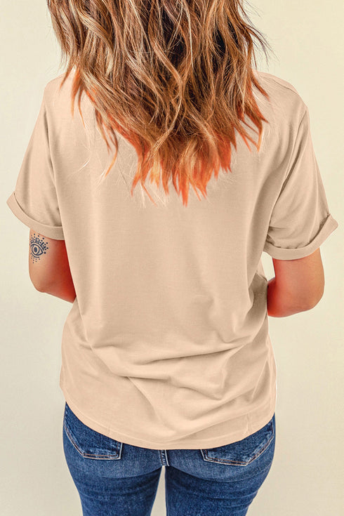 Polyester Western Print Highland Cow Graphic Tee