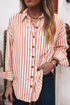 Stripe Western Button Down Long Sleeve Casual Blouse