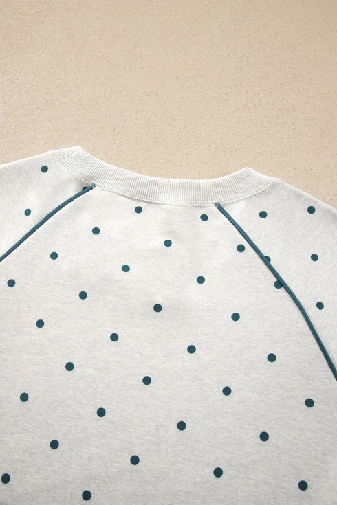 Polka Dot Piping Trim Relaxed Silhouette Top