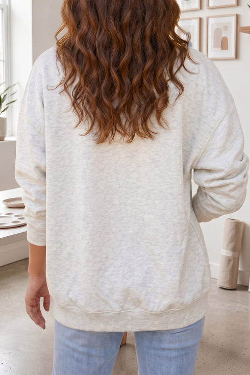Spooky Letter Print Open Front Split Sweatshirt