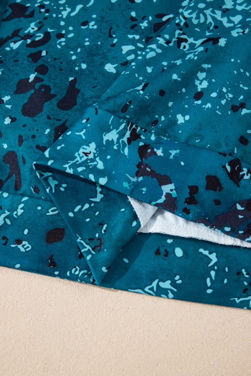 Abstract Print Raglan Sleeve Relaxed Pullover Sweatshirt